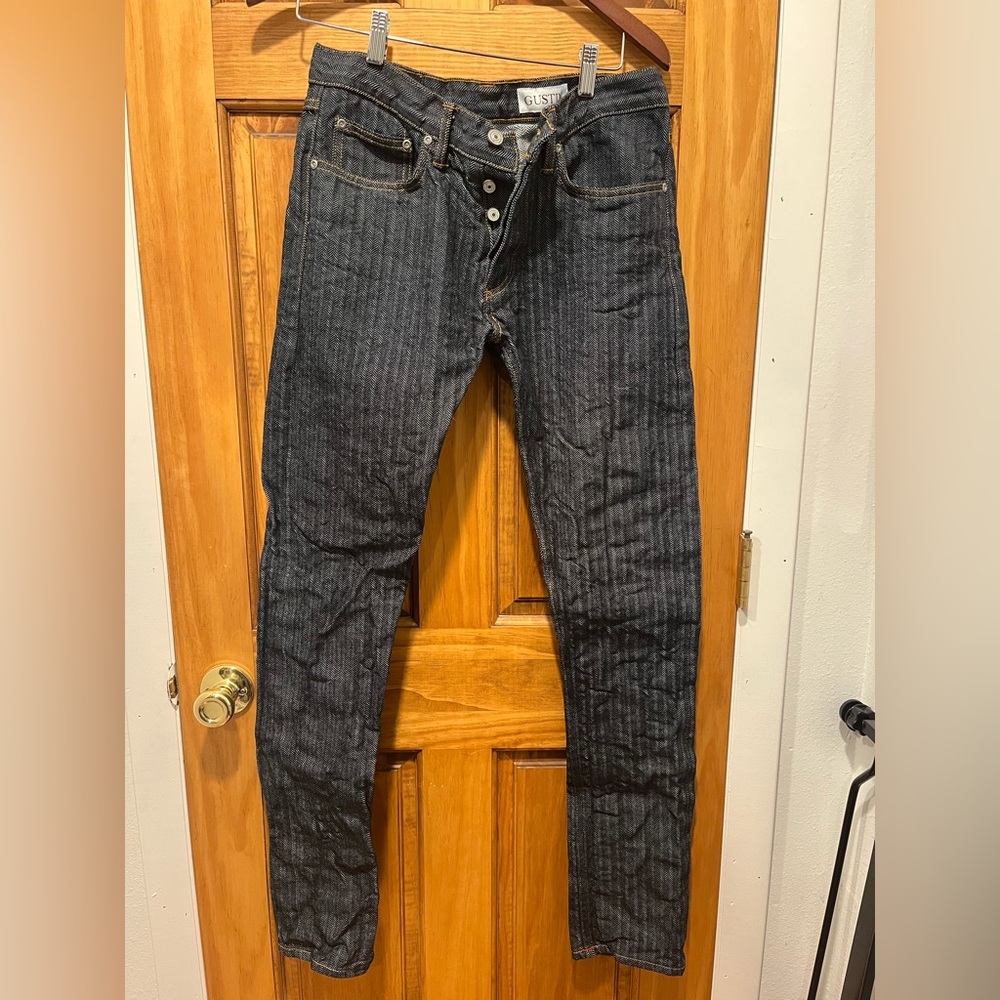 Gustin Men's Skinny Jeans - Dark Blue Slevedge Jeans
